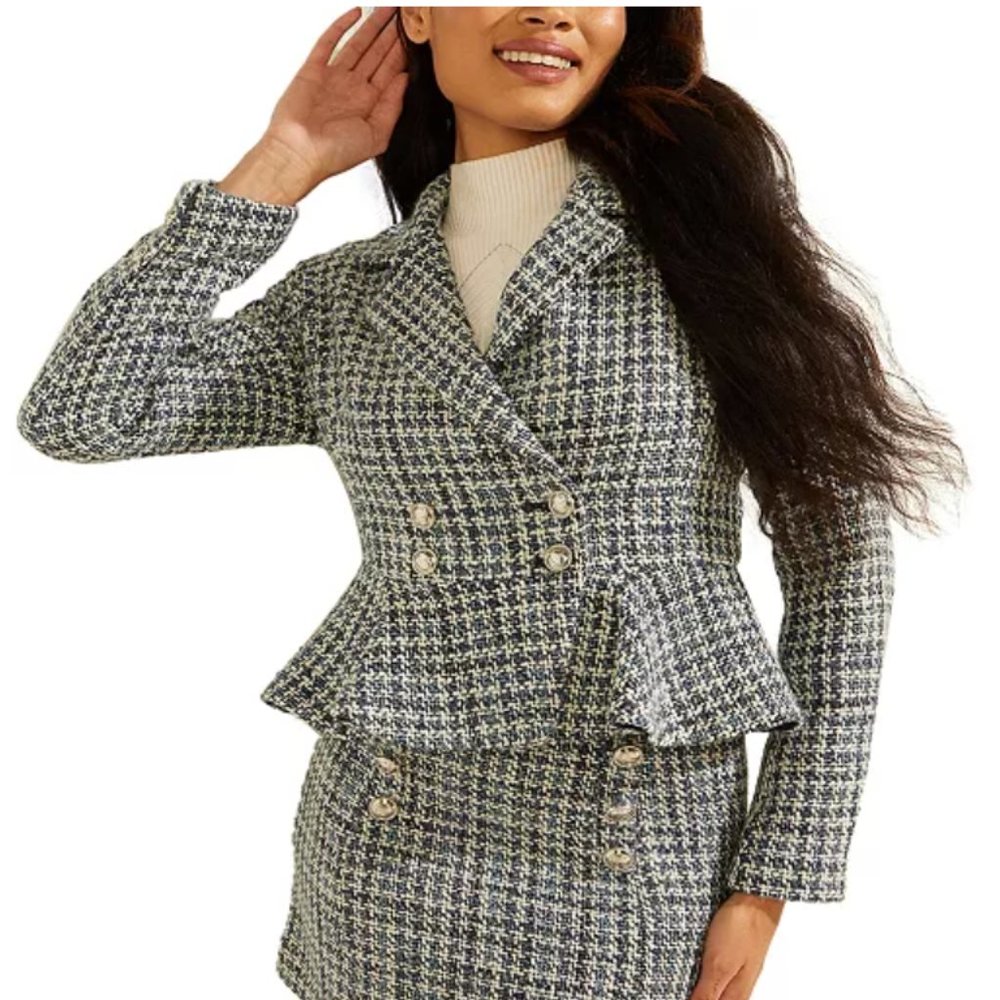 Guess - Tweed Peplum Blazer (Medium)